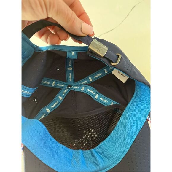 2 Chubbies Adjustable Nylon Rope Hat Blue and White Unisex Baseball Trucker - Picture 5 of 8